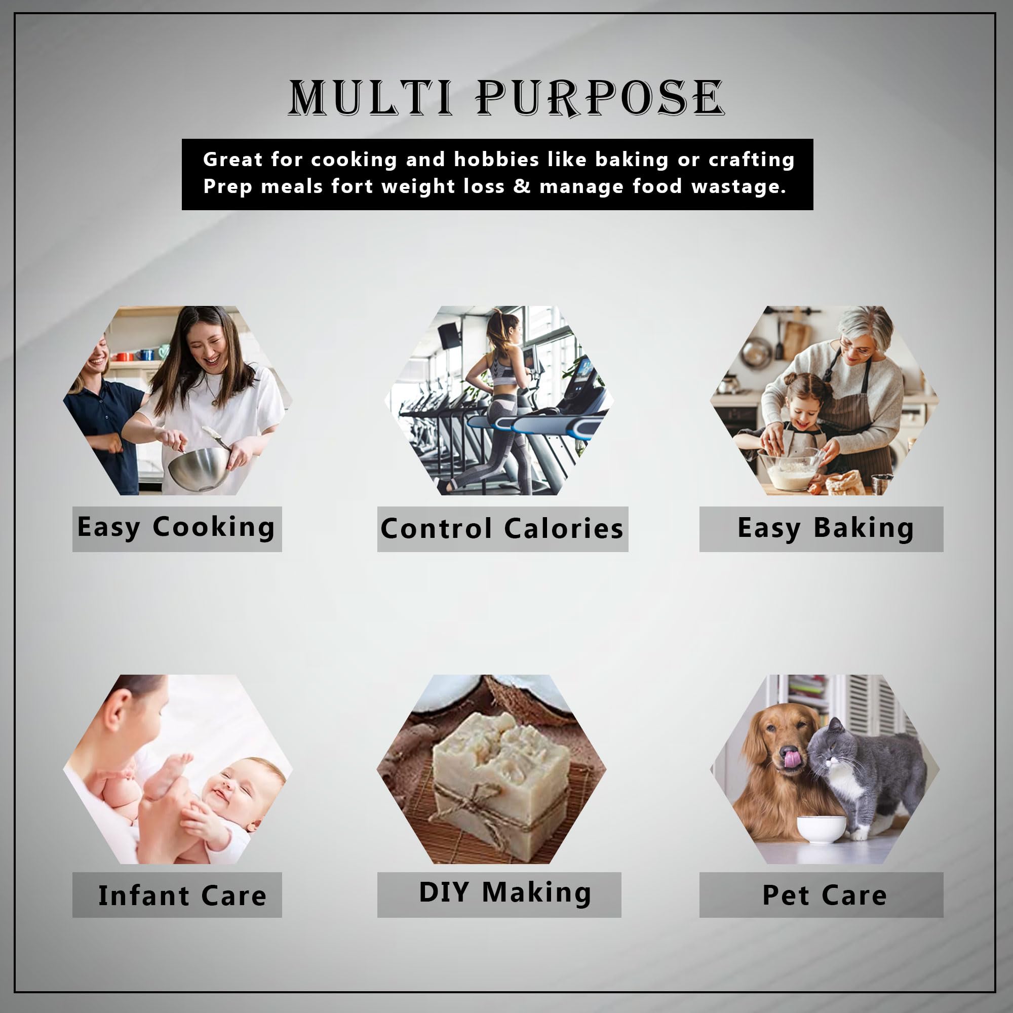 Glun Weight Machine For Kitchen, Digital Scale With Lcd Display, Scale For Home Baking, Cooking & Balance Diet. Weighing Machine